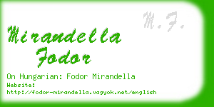 mirandella fodor business card